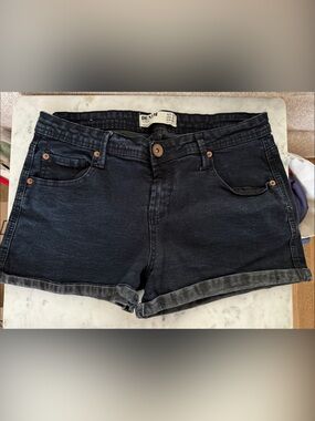 Cotton On Dark Wash Black Denim Jean Shorts